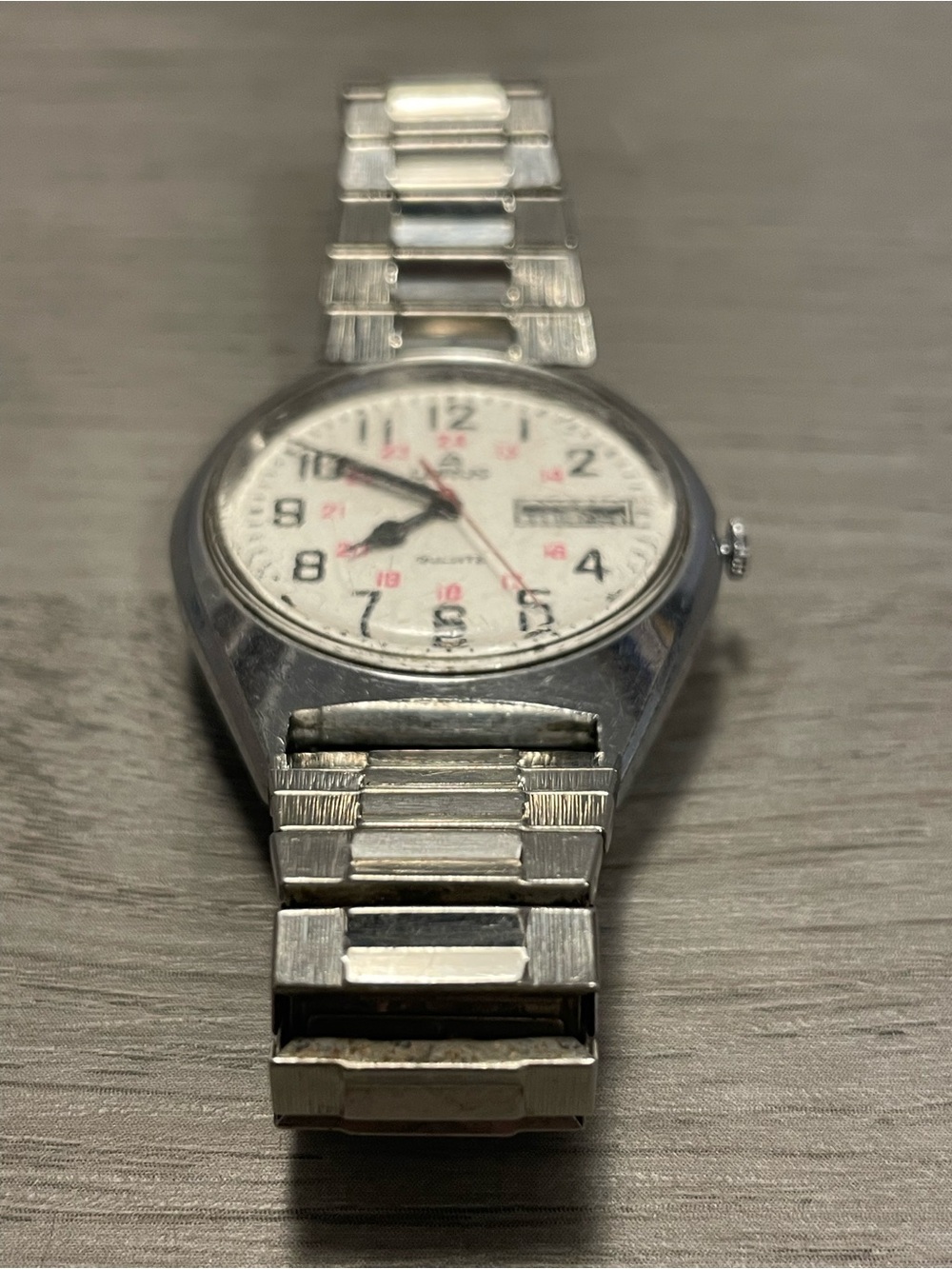 Vintage Lorus Quartz Men's Railroad Watch Y573-8000 Silver Tone - New Battery